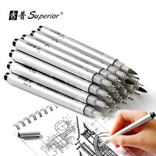 Superior 10Pcs Needle Drawing Pen Waterproof Pigment Fineline Sketch Marker Brush Pen for Office School Writing Art Supplier