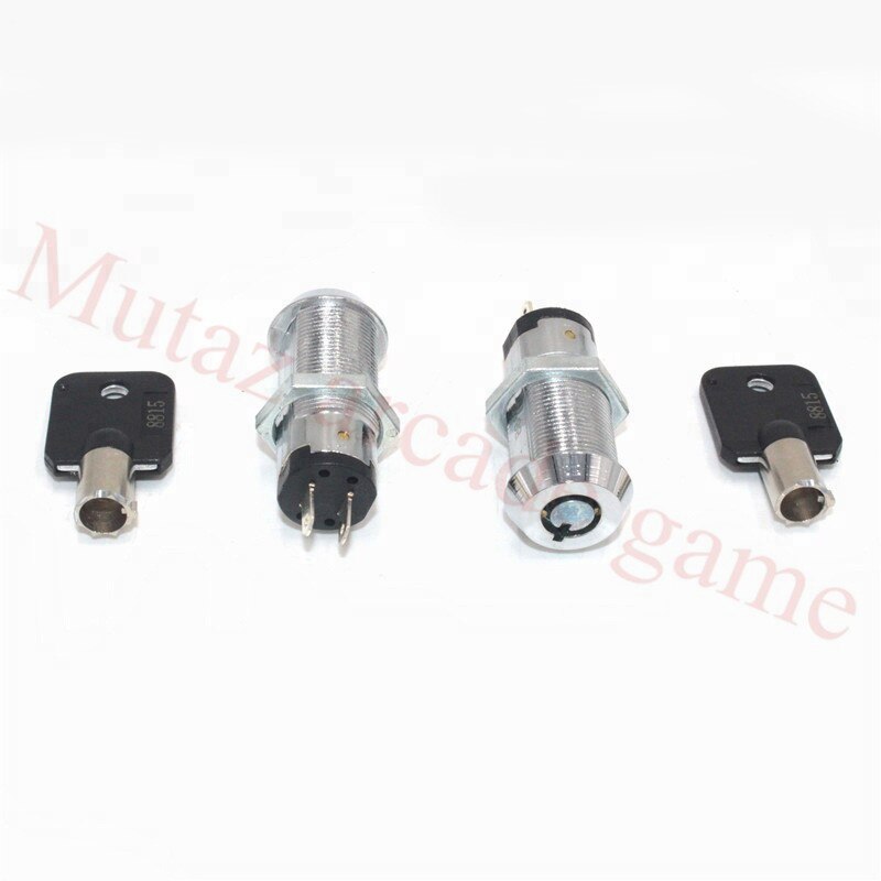 Arcade game machine plug electric switch drawer lock /Vending machine 2pin flat plug keyed alike cylinder key switch cam lock