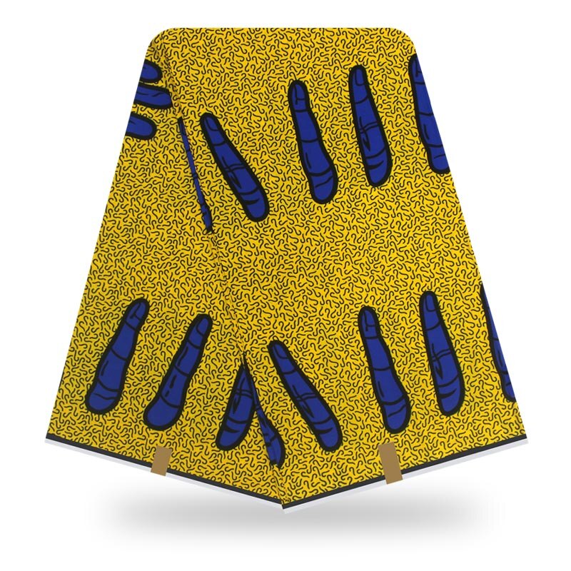 Afrikansk stoff vokstrykk ekte voksduk 100%  bomullsmateriale 6 yards afrikansk ankara bomull voks stoff for kjole: Farge 1