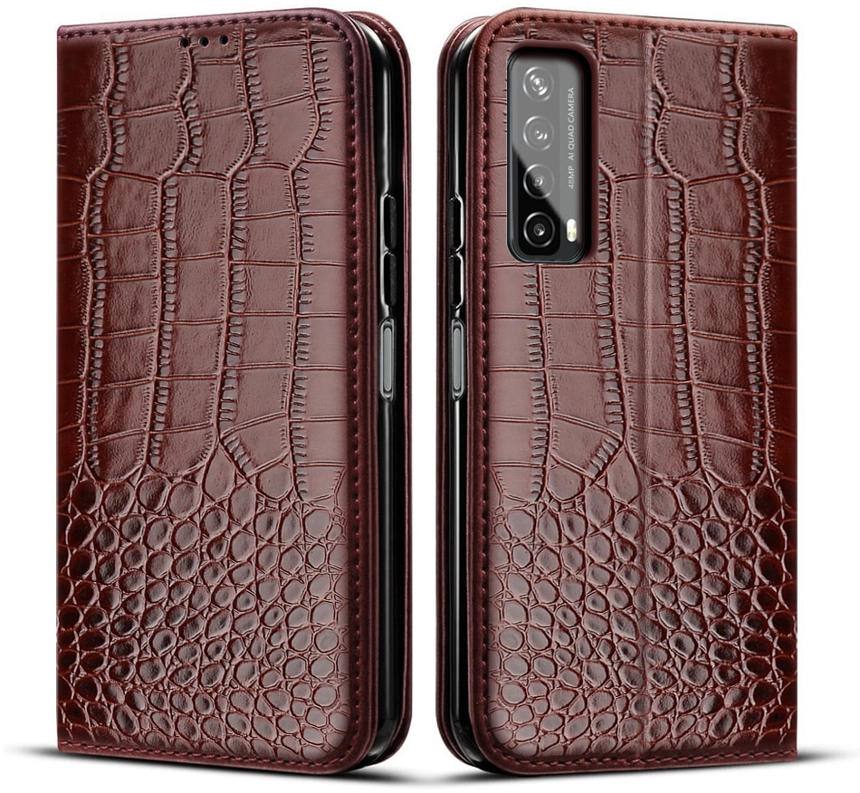 Funda de cuero con tapa para Huawei Y7A P Smart , carcasa con tarjetero para Huawei P Smart