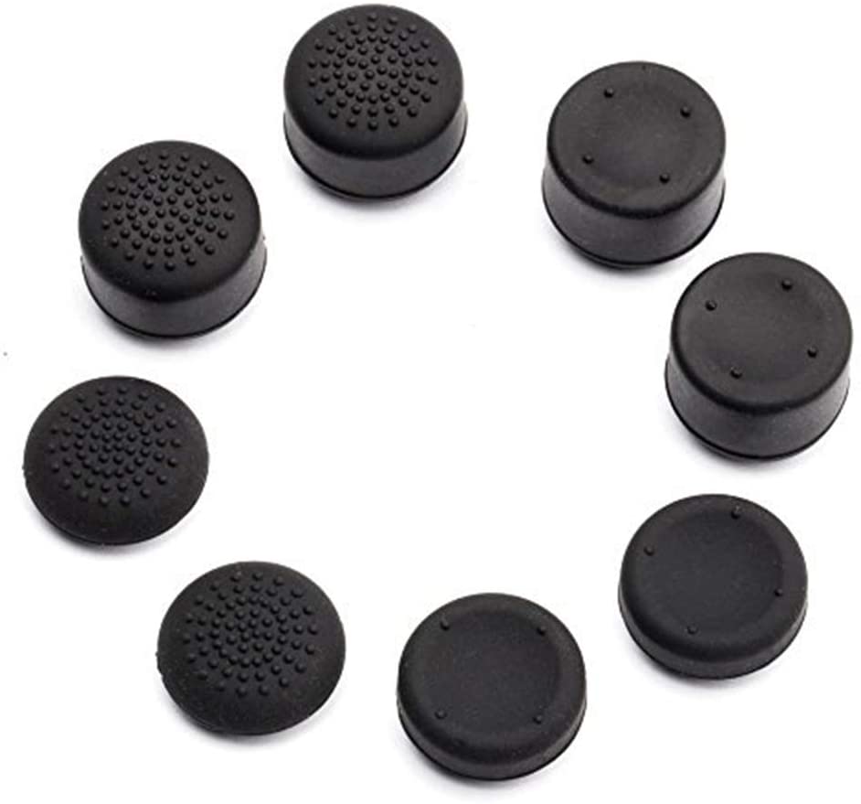 8pcs Gamepad Antislip Thumb Stick Grips Thumbsticks Joystick Cap For PS4/PS3/Switch Pro/Xbox one/360/Wii U/PS2 Controlle: Black