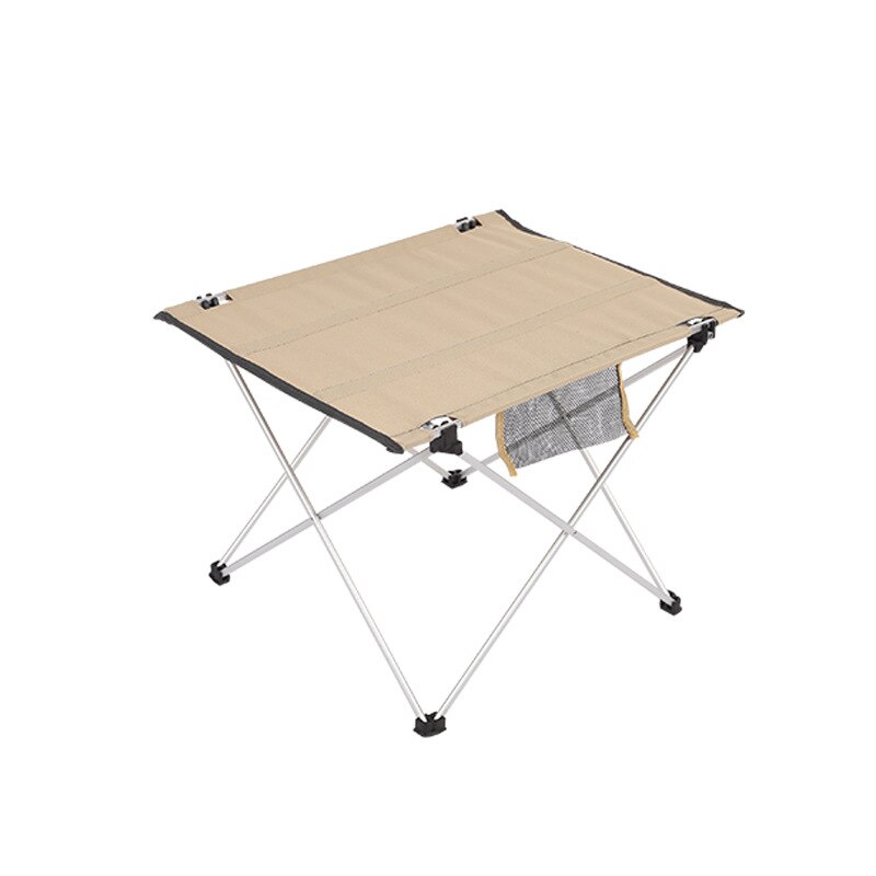 Ultralet udendørs camping sammenfoldeligt bord fiskeri vandreture picnic letvægts rejse aluminiumslegering bbq bærbart rullebord: Khaki