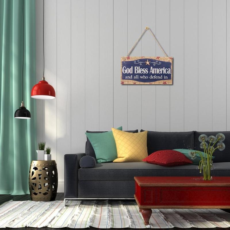 Houten Rechthoek Opknoping Bloem Letters Bord Onafhankelijkheid Dag Decor Muur Deur Woondecoratie Ambachten Levert