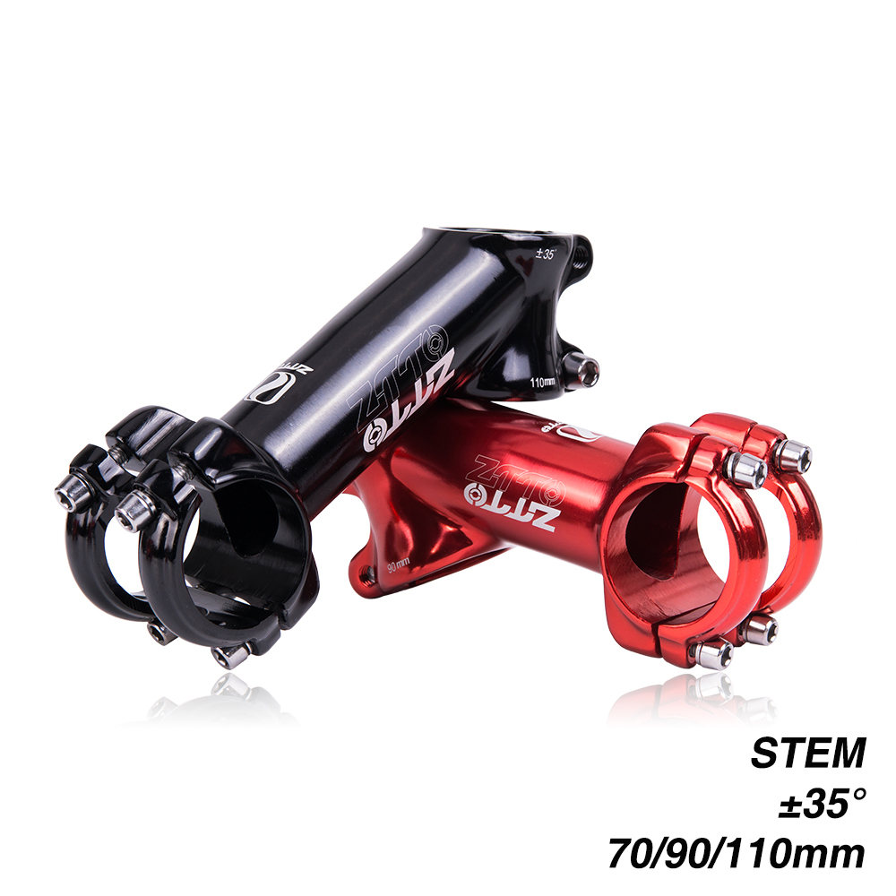 MTB 70 90 110mm 35 grados de alta resistencia ligero 31,8mm vástago pulido para XC AM Mountain Road Bike piezas de bicicleta brillante