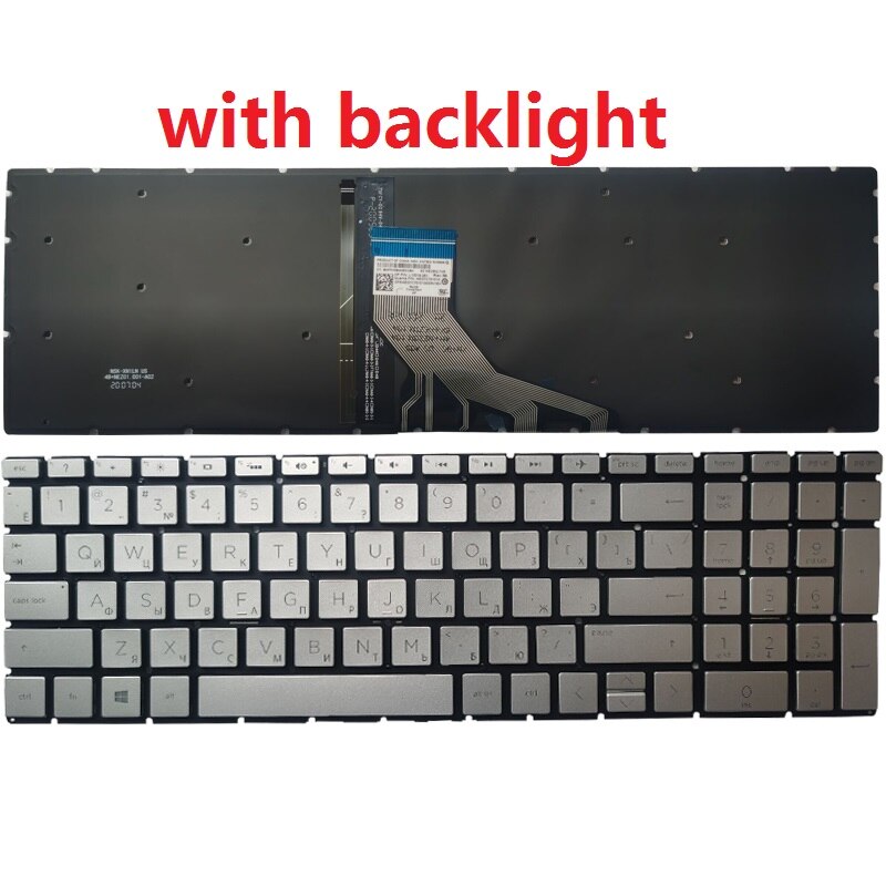 Russian/RU Laptop keyboard For HP Pavilion 15-DA 15-DB TPN-C135 TPN-C136 250 G7 255 G7 15S-DU 15-DY 15S-DY 15-DW 15-CS TPN-C139: silver with backlit