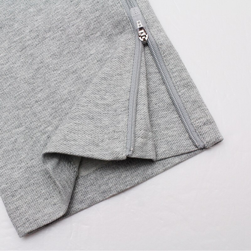 Graue strick-sporthose für herren aus baumwolle, Fitness-jogginghose mit taschen, kordelzug Ich bin bund, bequeme, lockere trainingshose