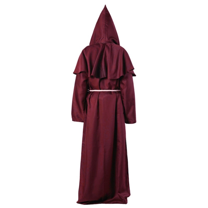 Halloween Monk Hooded Robes Cloak Cape Friar Medieval Renaissance Priest Men Robe Clothes Comic Con Party Cosplay Costume