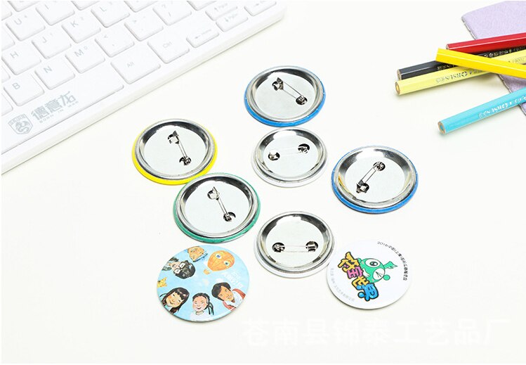 Custom badge button, DIY white plastic badge button parts, hand-made material accessories for needle machine badge machine