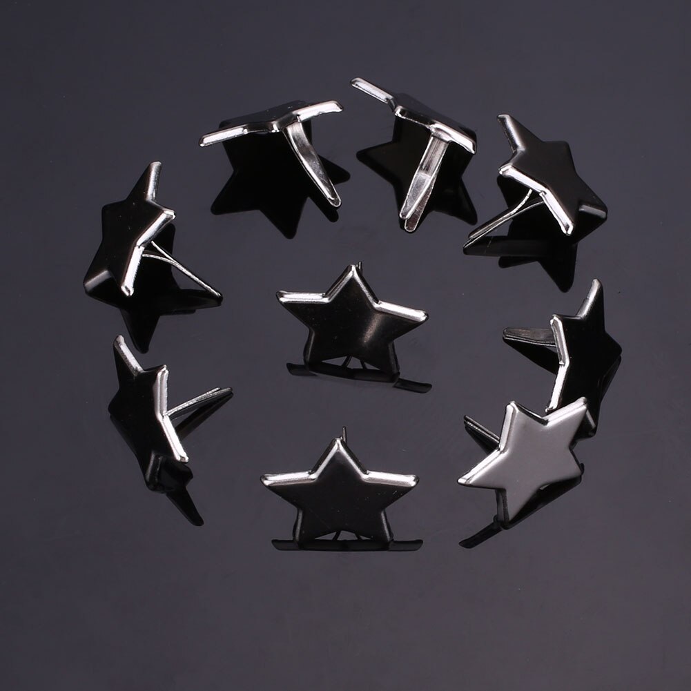 50 stk sølv stjerne brads scrapbooking udsmykning vedhæftet parisiennes scrapbog brads adornos de metal para scrapbog