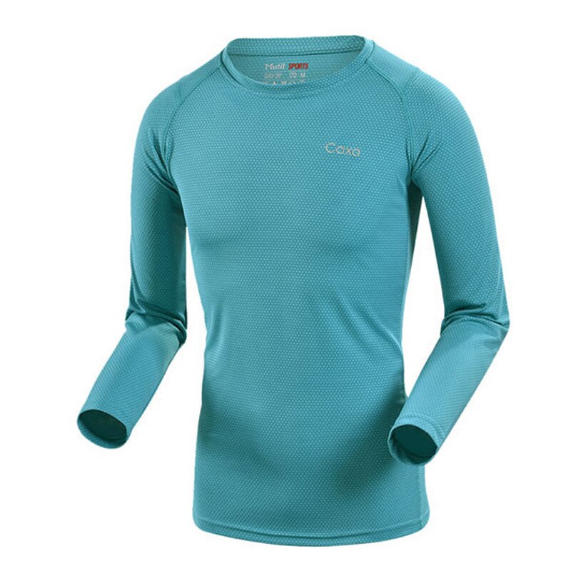 Camiseta de manga larga transpirable de secado rápido para deportes al aire libre para hombre, camiseta negra para correr y senderismo de: Sky blue / XXL