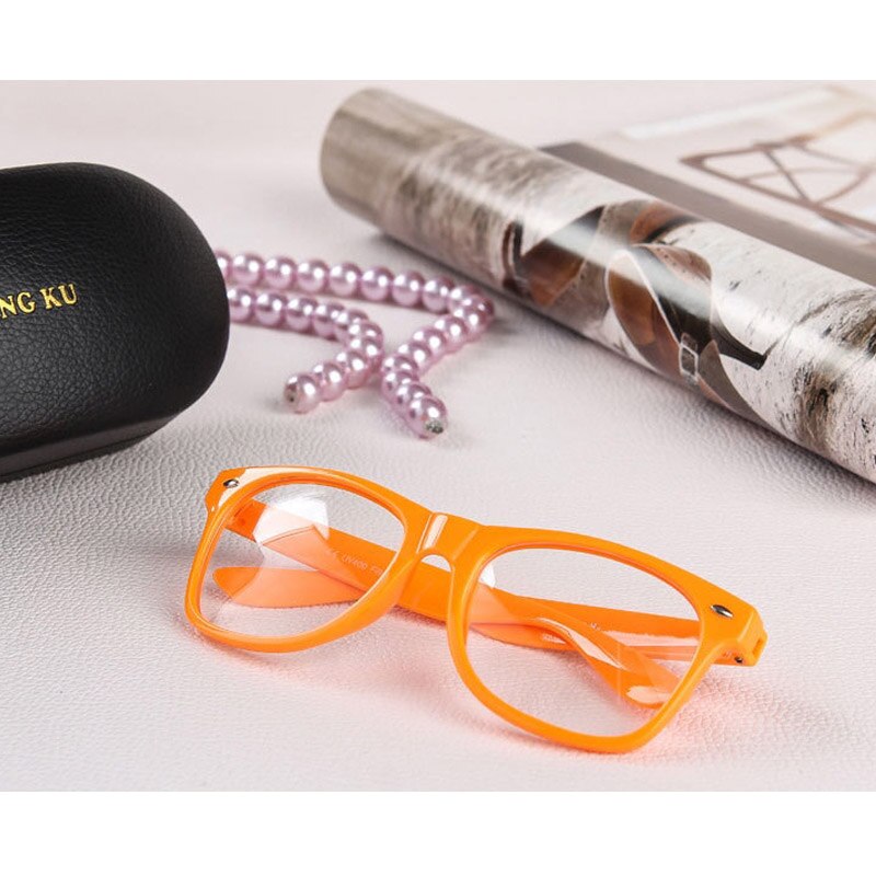 RBROVO Clear Glasses Frame Women Transparent Spectacle Frames Square Eyeglasses Frame Women Vintage Optical Frame Female: Oranger-T