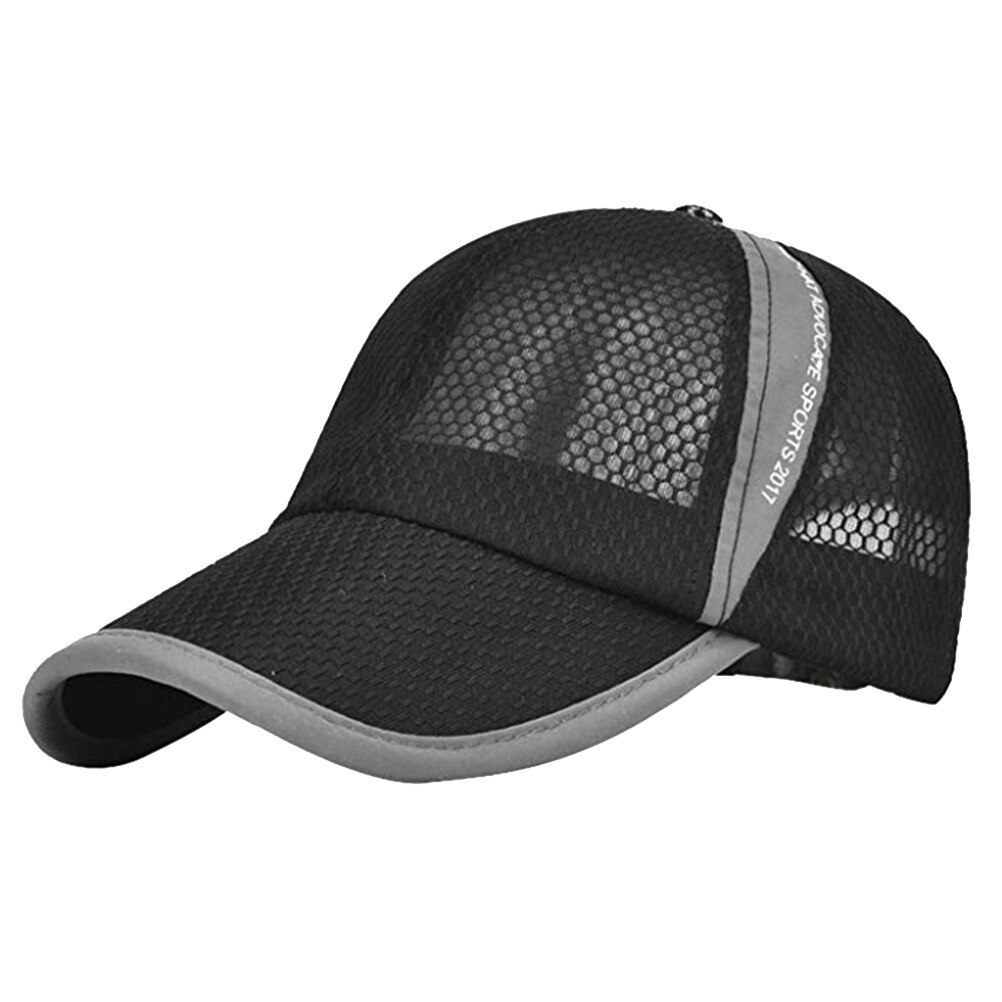 1 PC Mannen Caps Casual Sneldrogende Draagbare Mesh Sport Baseball Helmen Sport Caps Baseball Caps Voor Buiten Activiteiten: Black