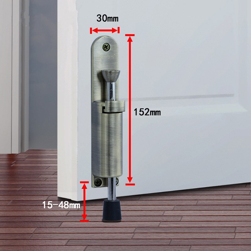 Heavy Duty Door Stopper Zinc Alloy Spring Loaded Step-On doorstop Adjustable Kickdown Door latch Holder Door Buffer Hardware