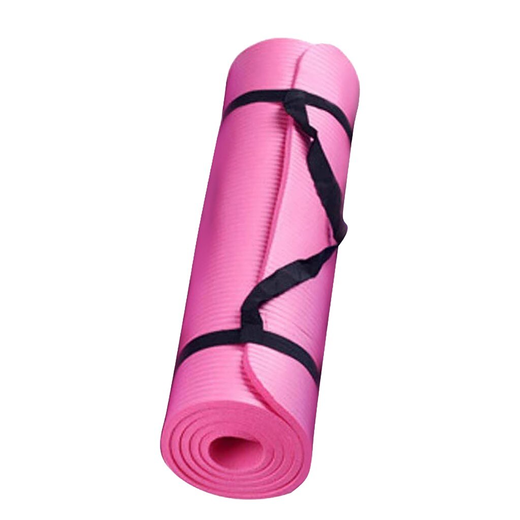 Lille 15 mm tyk og holdbar yogamåtte glidende sportsgrene fitnessmåtte glidemåtte for at tabe sig yogamåtten skridsikker: Rød