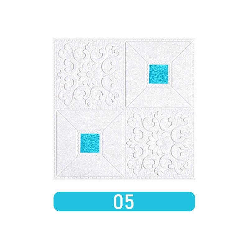 10 Pcs 3D Wall Stickers Ceiling Panel Roof Decor Waterproof Self-Adhesive Foam Wallpaper Living Room Kitchen TV Backdrop Decals: 5