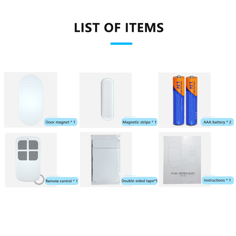 Draadloze Deur Alarm Met Afstandsbediening Diy Bescherming 130dB Luid Ring Laste Deur Open Sensor Voor Kinderen Veiligheid Home Security Pr