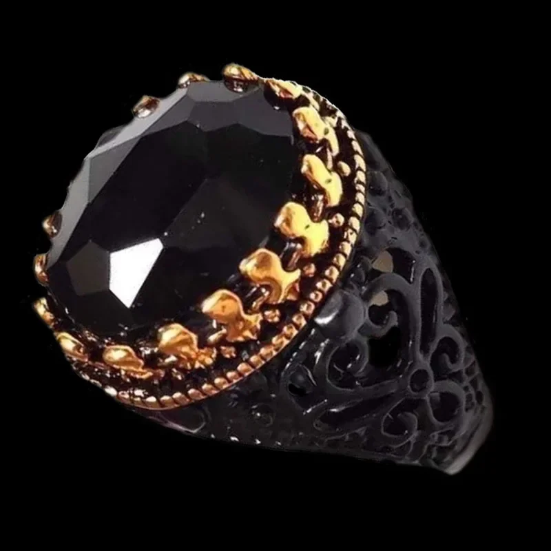 2023 Koperen Open Verstelbare Ringen Amber Edelsteen Persoonlijkheid Hoge Sieraden Turkije Mode Luxe Heren High-end Trouwringen