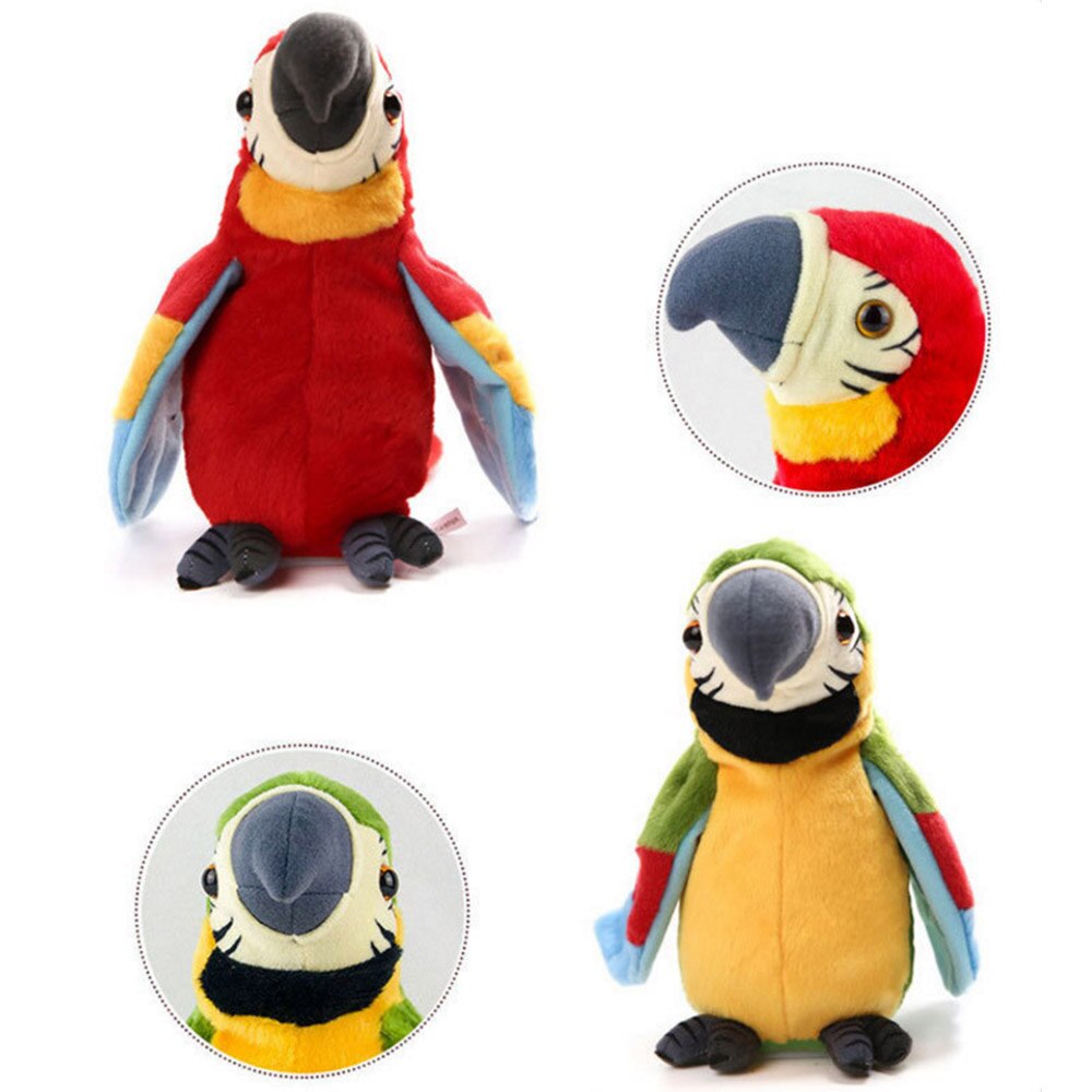 Kids Electronic Pets Talking Parrot Toys Funny Sound Record Plush Parrot Christmas for Children Educational toys