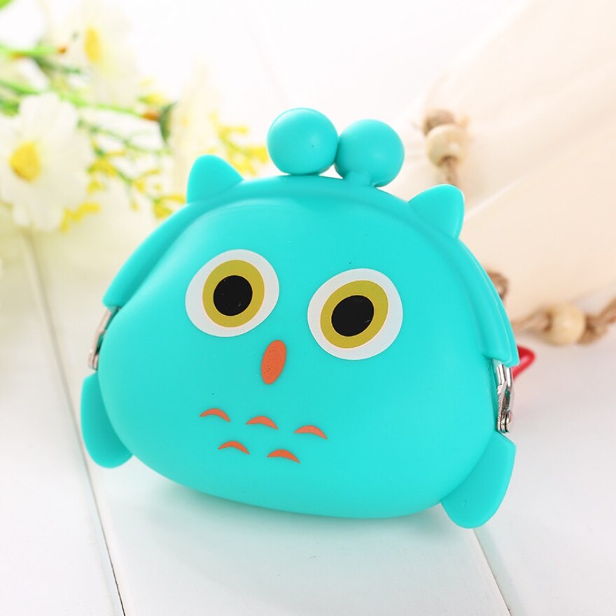 Girls Mini Silicone Coin Purse Animals Small Change Wallet Purse Women Key Wallet Coin Bag For Children Kids # F: Color 4