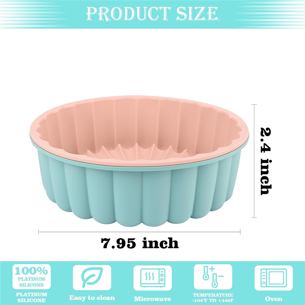 Charlotte Cake Pan 8 Inch Round Cake Pan Nonstick Silicone Cake Molds for Cheese Cake Chocolate Cake Rainbow Cakes