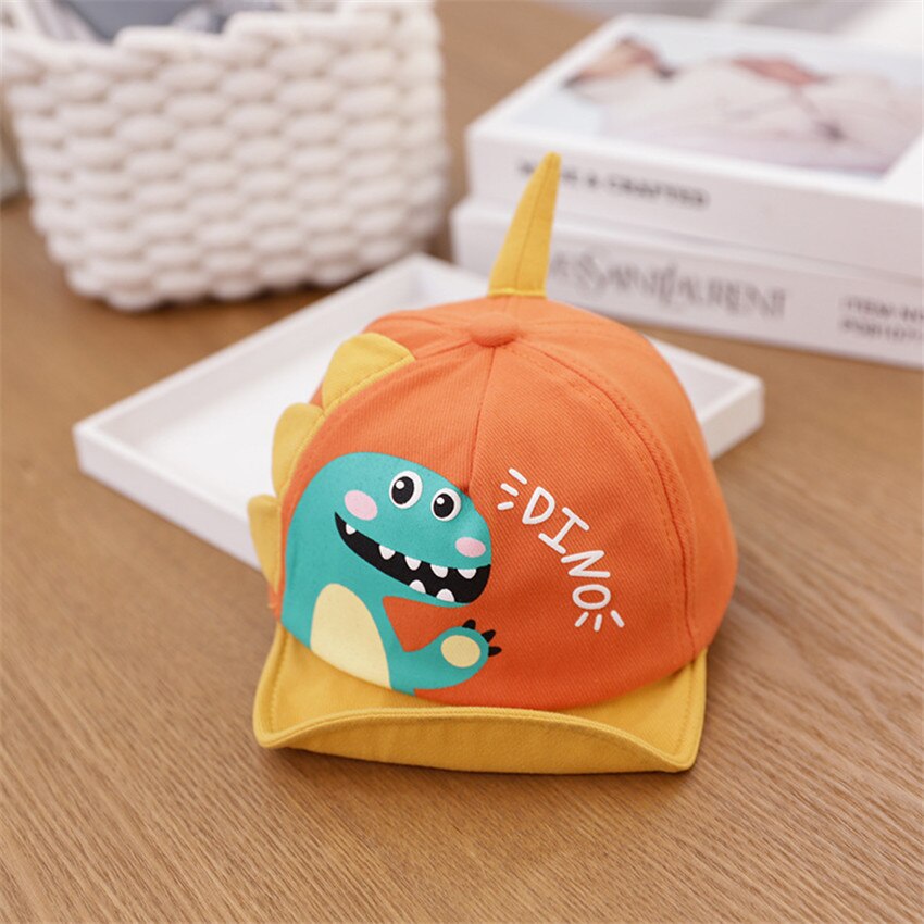 Lente Zomer Baby Hoed Cartoon Dinosaurus Kids Kinderen Baseball Cap Baby Boy Meisje Hoeden Pet: orange