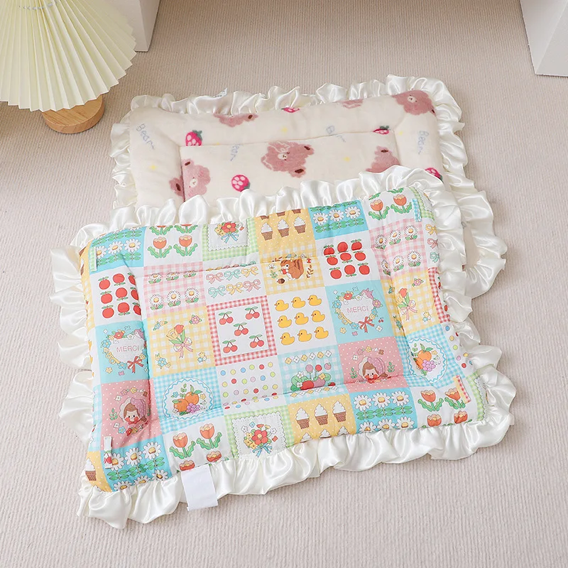 Tapete de dormir para animais de estimação, cama para cães e gatos, cobertor reforçado para cães e gatos, inverno quente, lavável, colchão para cães, cobertor para animais de estimação: S / BRANCO