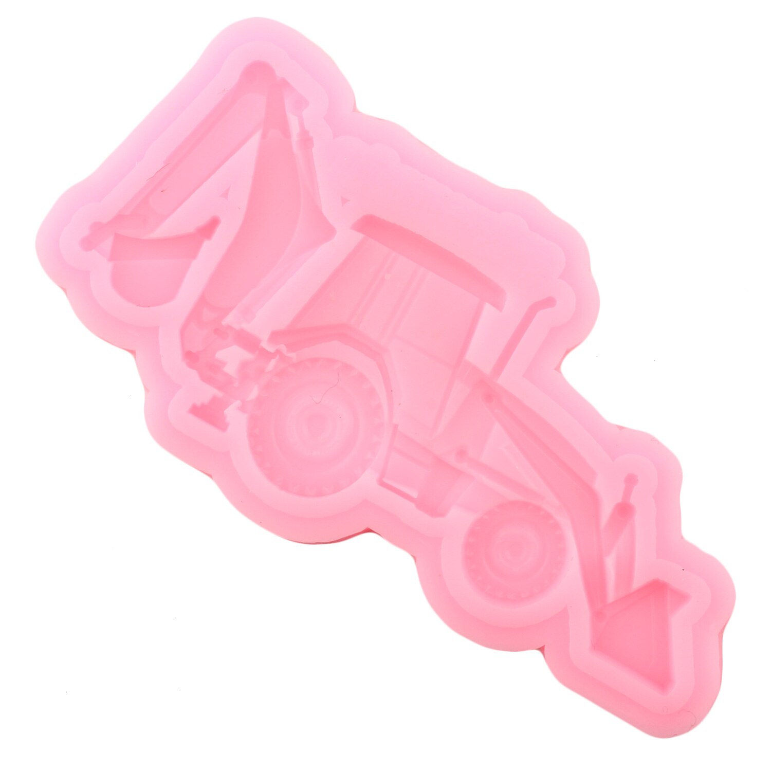 Molde de silicona para excavadora moldes de Fondant de coche 3D para bebés herramientas de decoración de tartas de cumpleaños, moldes de pasta de Chocolate para magdalenas