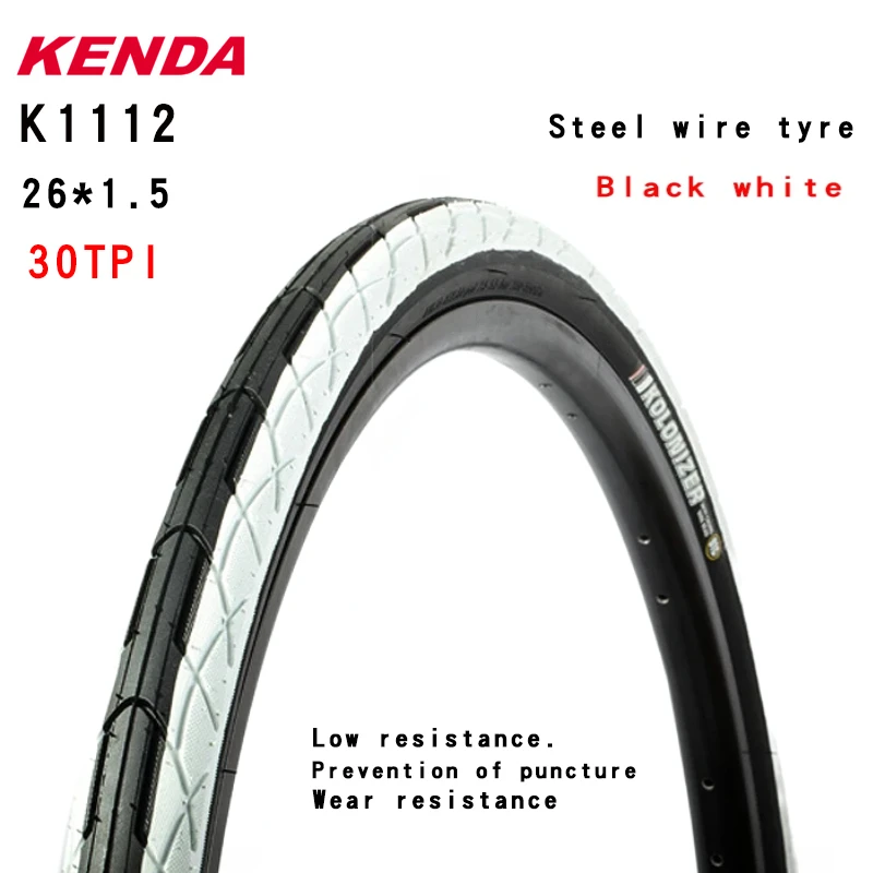KENDA k1112 Bicycle tire 26 inch MTB Parts 26 * 1.5 1.75 30TPI low resistance explosion-proof mountain bike tyre