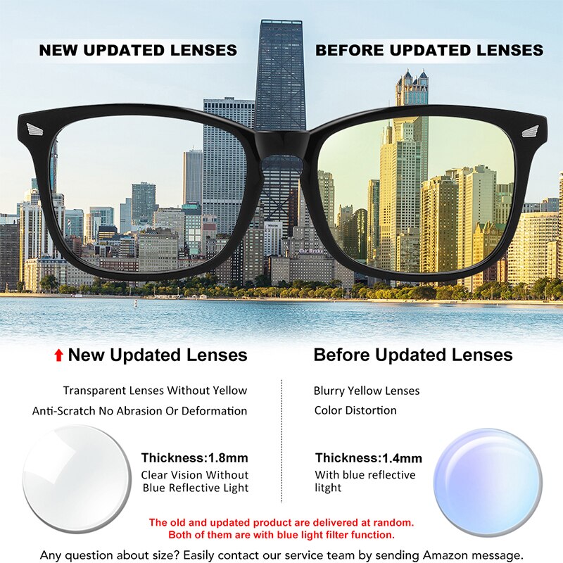 Blue Light Blocking Glasses, Anti Eye Strain Headache (Sleep Better),Computer Glasses UV400 Transparent Lens