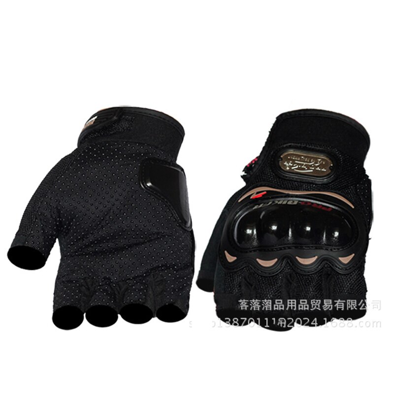 Rijdende tribe handschoenen, halfvingerige motor zomer motor beschermende kleding race scooter fiets unisex fiets handschoenen: Zwart / Ik