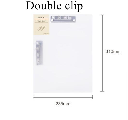 Transparent Single Double File Folder Writing Pad Bookboard Document Clip Plastic Clipboard Paper Clamp Filing Products Holder: B