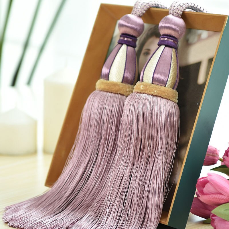 1pc embrasses à rideaux de fenêtre, embrasses à pinces, embrasses à glands, embrasses à boule suspendue, accessoires  cp120#40: Violet clair