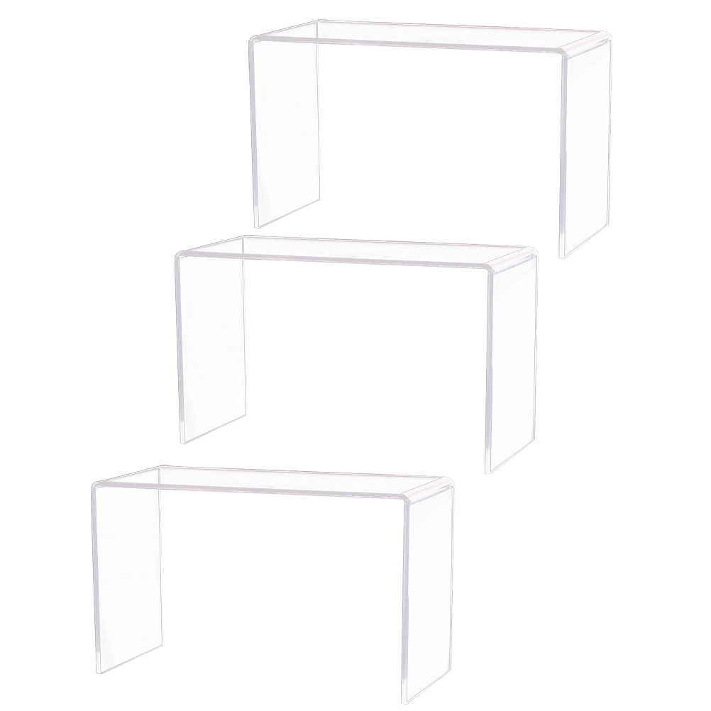 Exhibidores de acrílico transparente para joyería, 3 unidades: 24 x 8 x 10cm