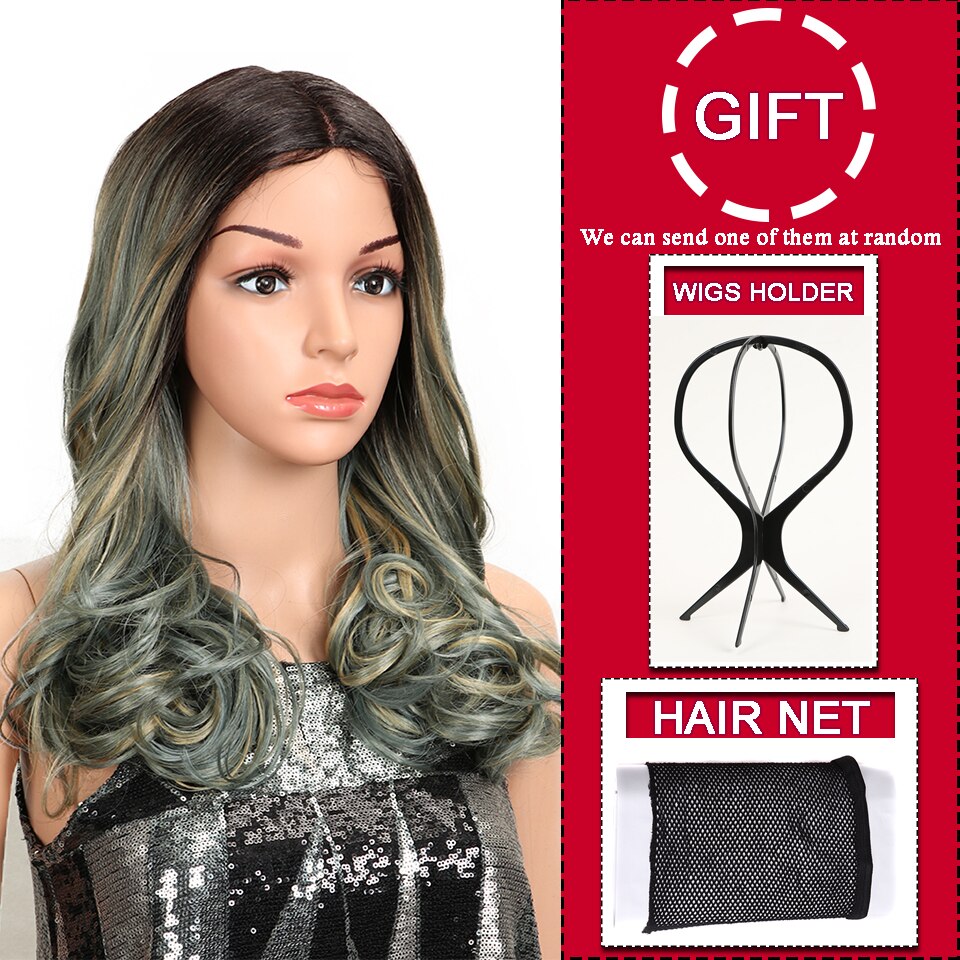 MAGIC Hair Synthetic Lace Front Wigs For Black Woman Ombre Natural Wave 20"Inch Bob Wigs Heat Resistant I Part Wig For Women