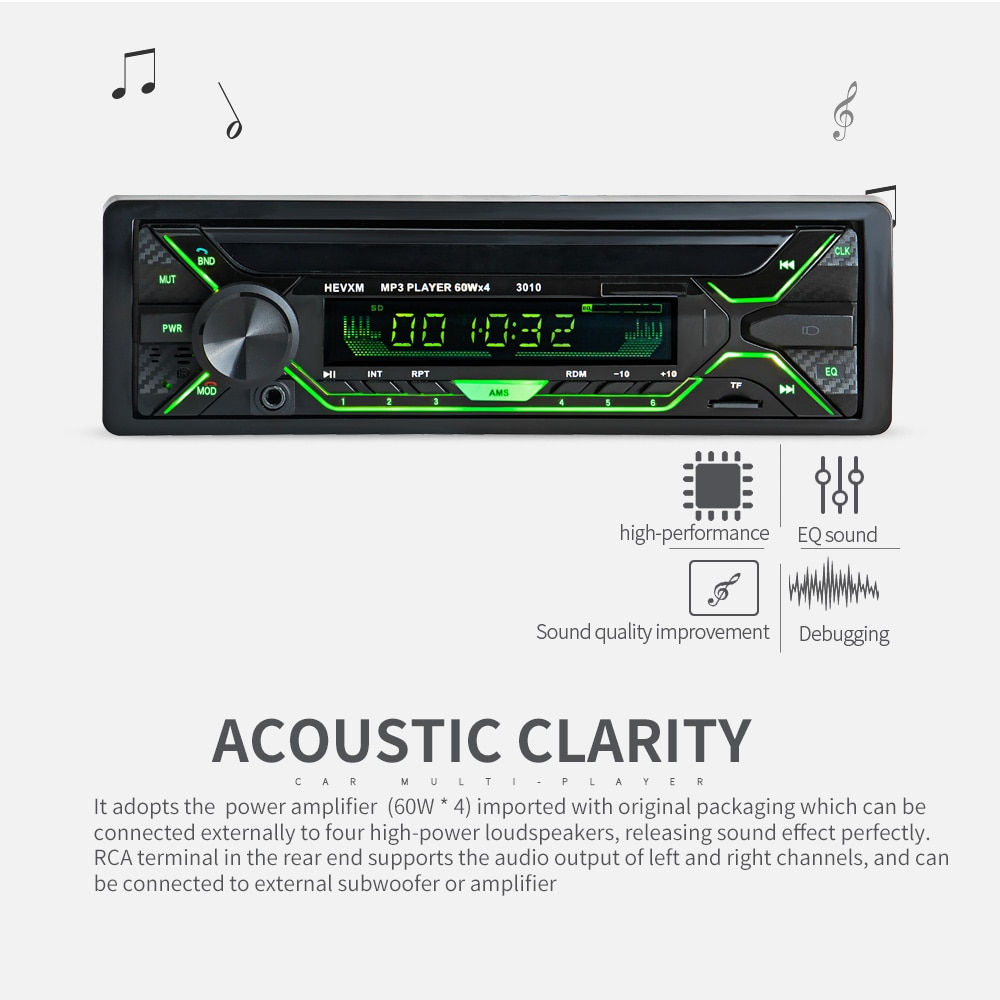 Bilradio stereospelare 3010 autoradio aux ingångsmottagare 1 din bluetooth stereo radio  mp3 multimediaspelare stöd fm/wma/usb