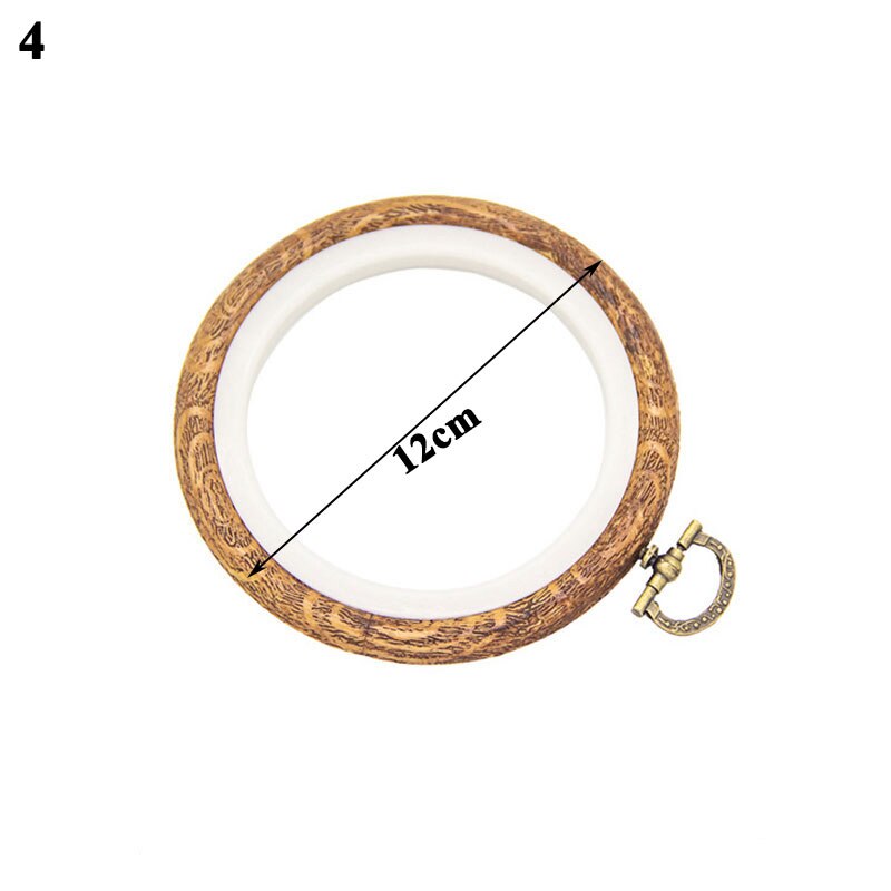 Wood Grain Cross Stitch Tool Wood Grain Round Octagon Rectangle Embroidery Hoop Cross Stitch Tool DIY Hoop Embroidery Circle: 12cm