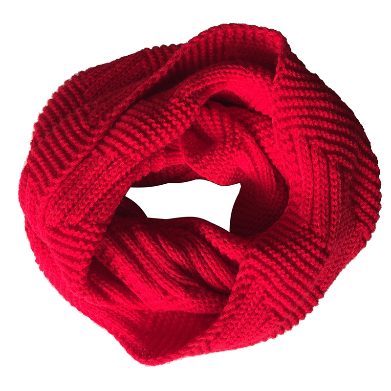 Marte & joven strikket imiteret kashmir ring tørklæde til kvinder blød akryl vinter uendelig tørklæder damer varm snood tørklæde: Rød