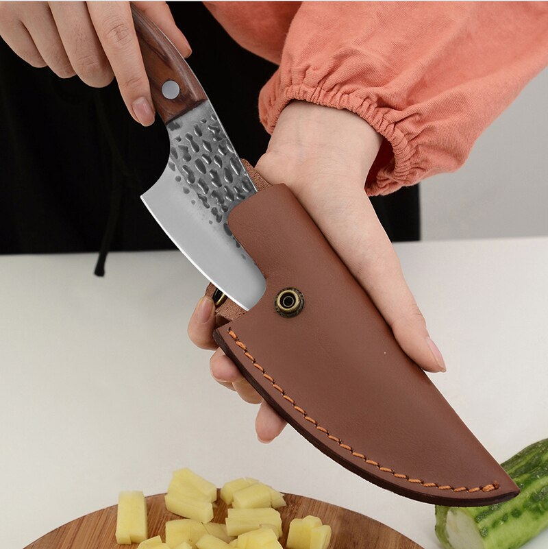 1PC Knife Sheath Cover Case Leather Scabbard Chef Knives Sheath Edge Guard Protective Covers Butcher