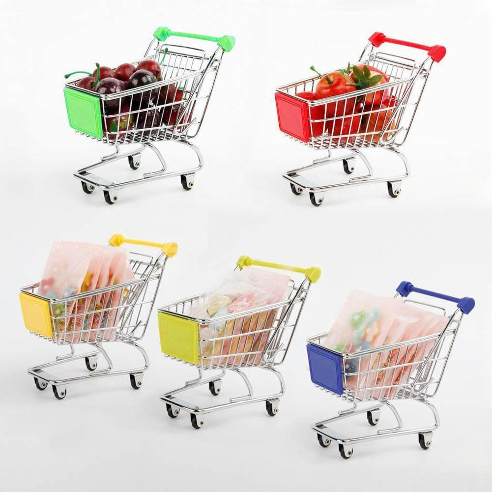 Leuke Mini Shopping Handcart Winkelwagen Supermarkt Utility Mode Opslag Speelgoed