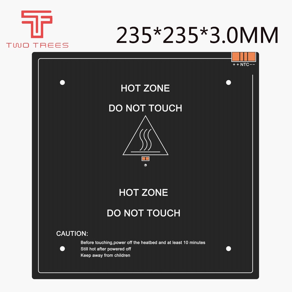 235*235*3.0mm peças da impressora 3d 1 pces preto mk3 hotbed a cama aquecida de alumínio a mais atrasada para o apoio da cama quente 24 v 220 w 235*235*3.0mm