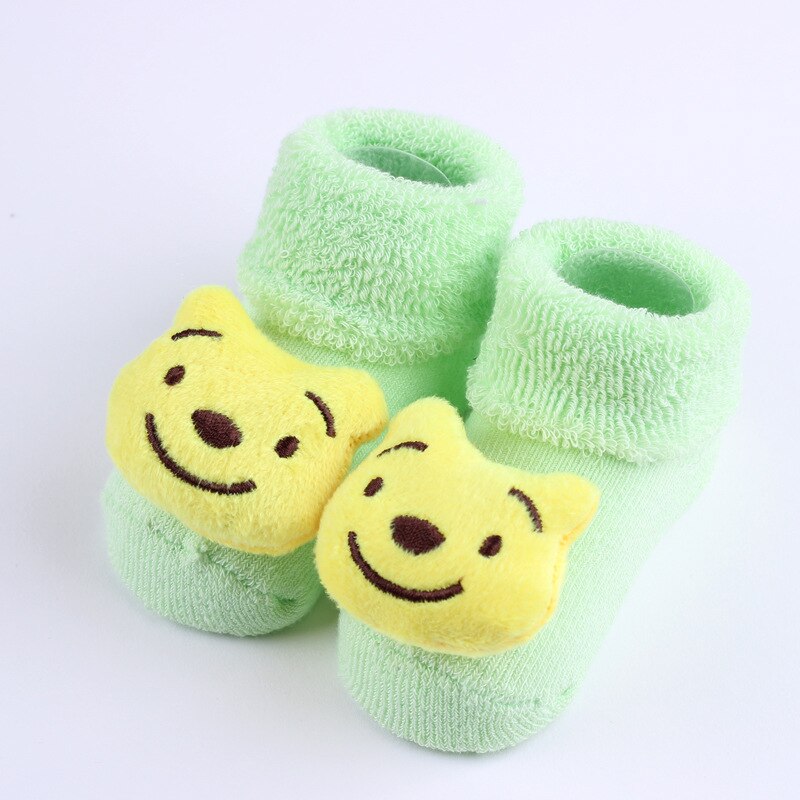 Cartoon Anti-Slip Winter Warm Newborn Baby Bear Toddler Thicken Sock Rabbit Slipper Shoes Boot Slip-resistant Rubber Floor Sock: 1