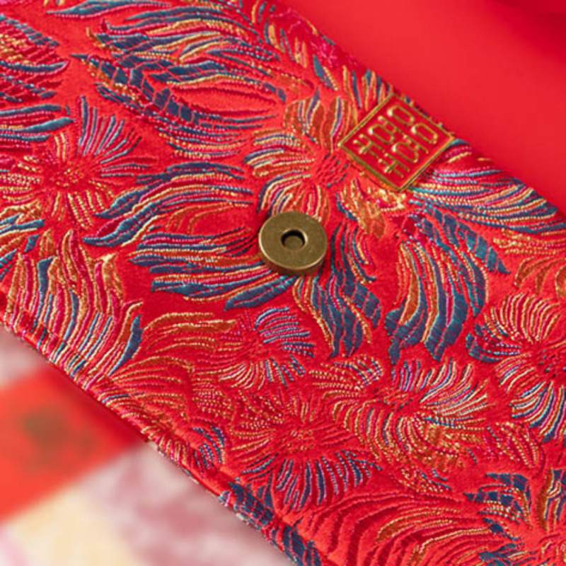 chino tradicional brocado monedero bolsa joyería bolsa bordado organizador bolsillo para Festival de boda