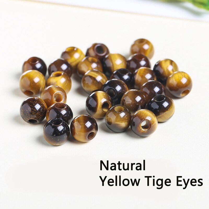 20 pz/lotto Naturale Branelli Allentati Rotondi di Pietra Per Monili Che Fanno della collana Del Braccialetto Accessori FAI DA TE 6 8 millimetri: Natural Tige Eyes / 8mm