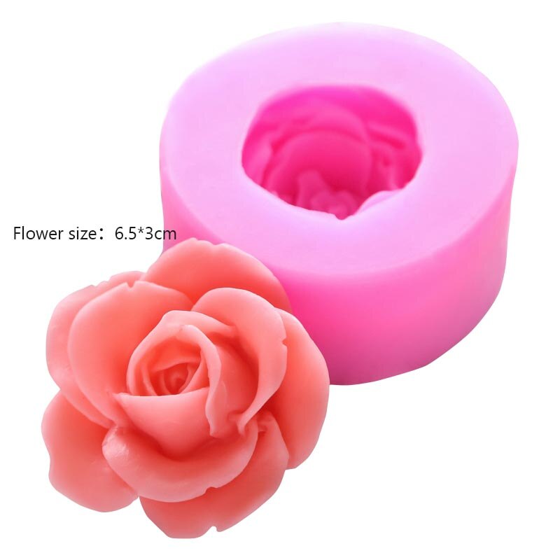 Moldes de silicona de yeso para hacer jabones artesanales, moldes de flores para pasteles, moldes de rosas de yeso