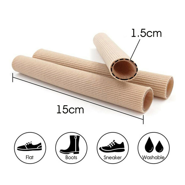 Protector de dedos de los pies de tela, tubos separadores, alivio del dolor de manos y pies, vendaje suave, herramientas para el cuidado de los pies, herramientas de protección de callos, 1 ud.: Amarillo claro