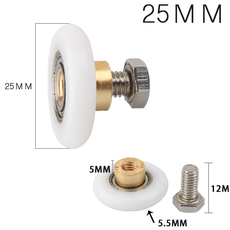 1/2/4 Stück Türrolle, Duschräume, Kabinen, Riemenscheibe, Duschraumrolle/Läufer/Räder/Riemenscheiben, Durchmesser 20/23/25/27 mm: Grau / 14mm