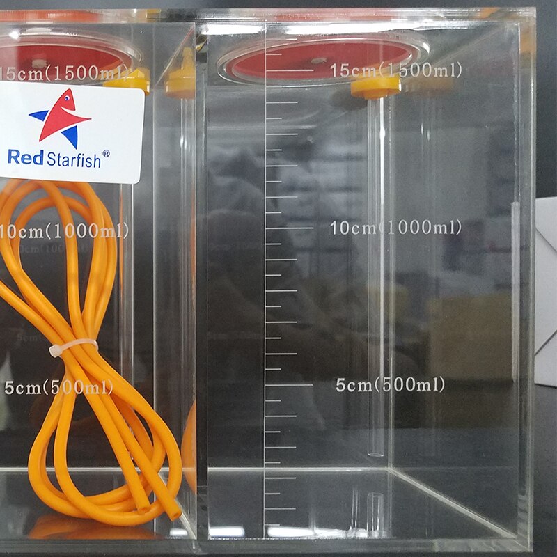 Red Starfish Dosing Pump Scale Liquid Storage Bucket With Scale 1.5L/2.5L/4.5L Liters Acrylic made Reef
