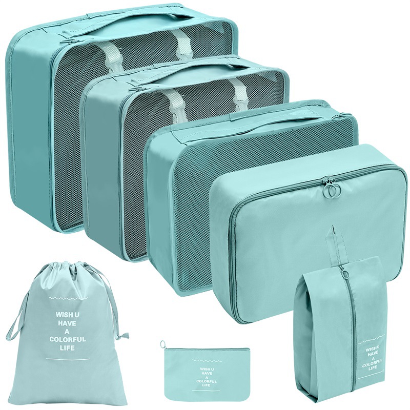 7/8/9/10 Pcs Set Reise Veranstalter Lagerung Taschen Koffer Verpackung Würfel Set Fällen Tragbare Gepäck Kleidung Schuh ordentlich Beutel Falten
