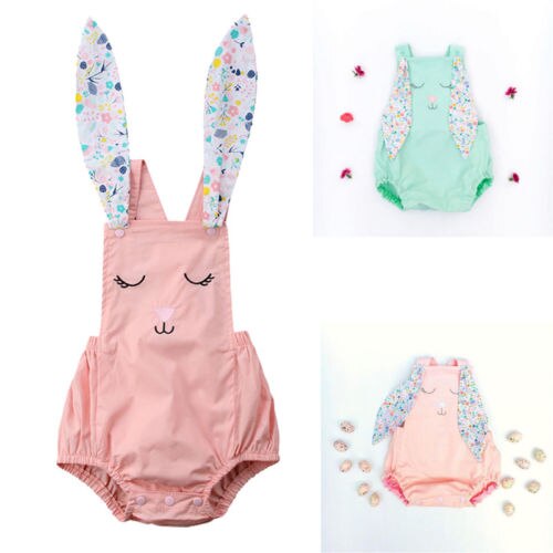 Newborn Baby Girl Boy Rabbit Up Cosutme Sleeveless Bodysuit Outfit Summer Clothes