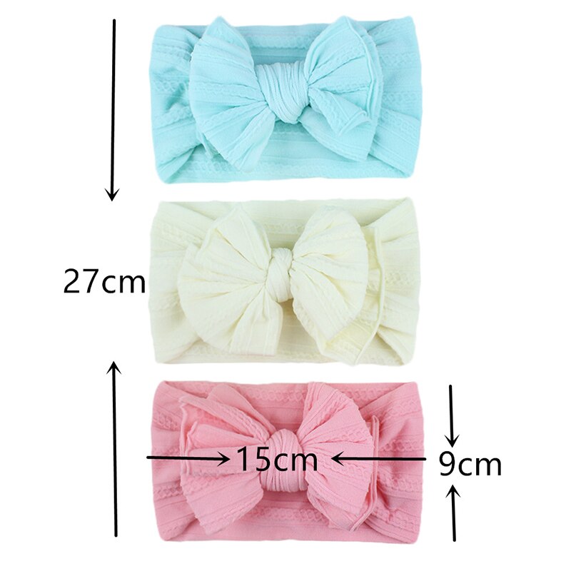 3 pz/set carino Bowknot neonate fascia Candy colore elastico infantile fascia per capelli turbante accessori per capelli per bambini copricapo
